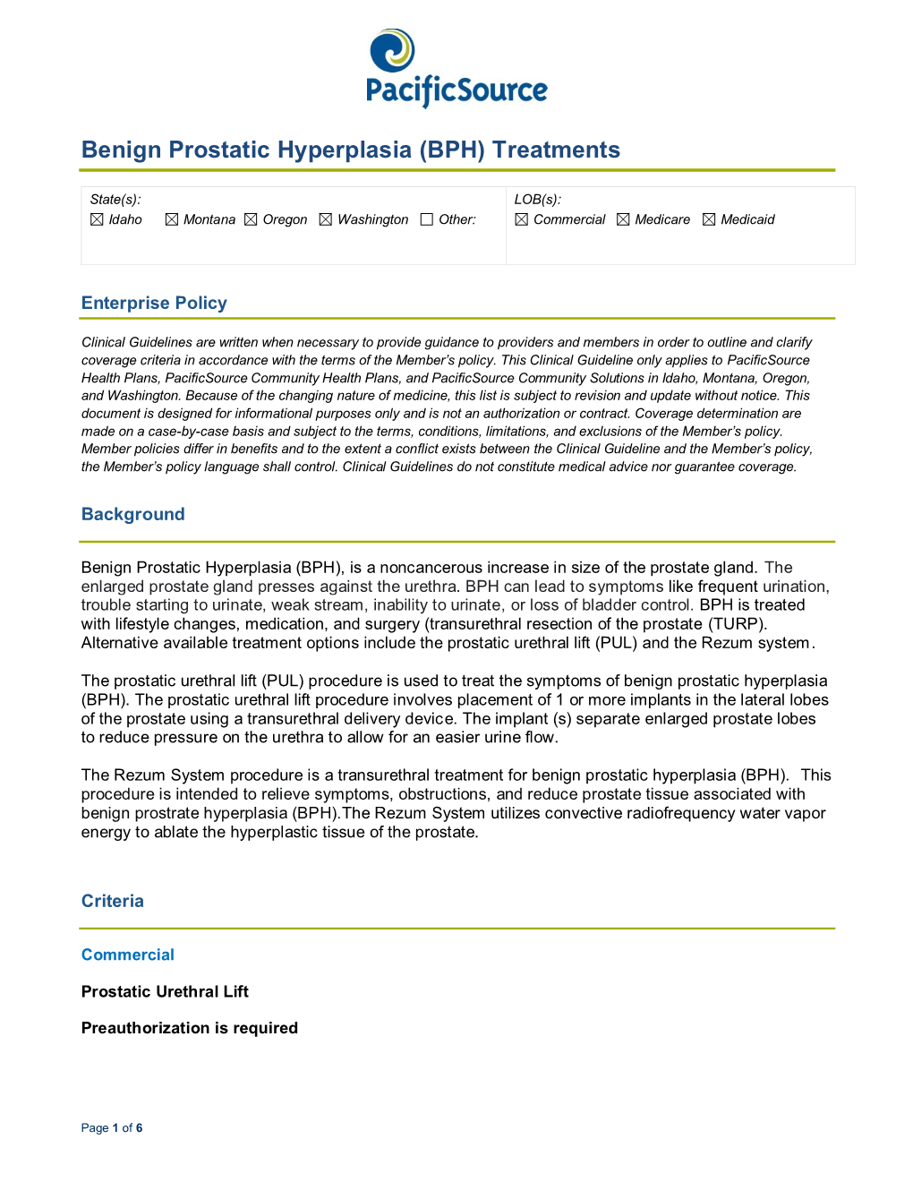 Benign Prostatic Hyperplasia (BPH) Treatments