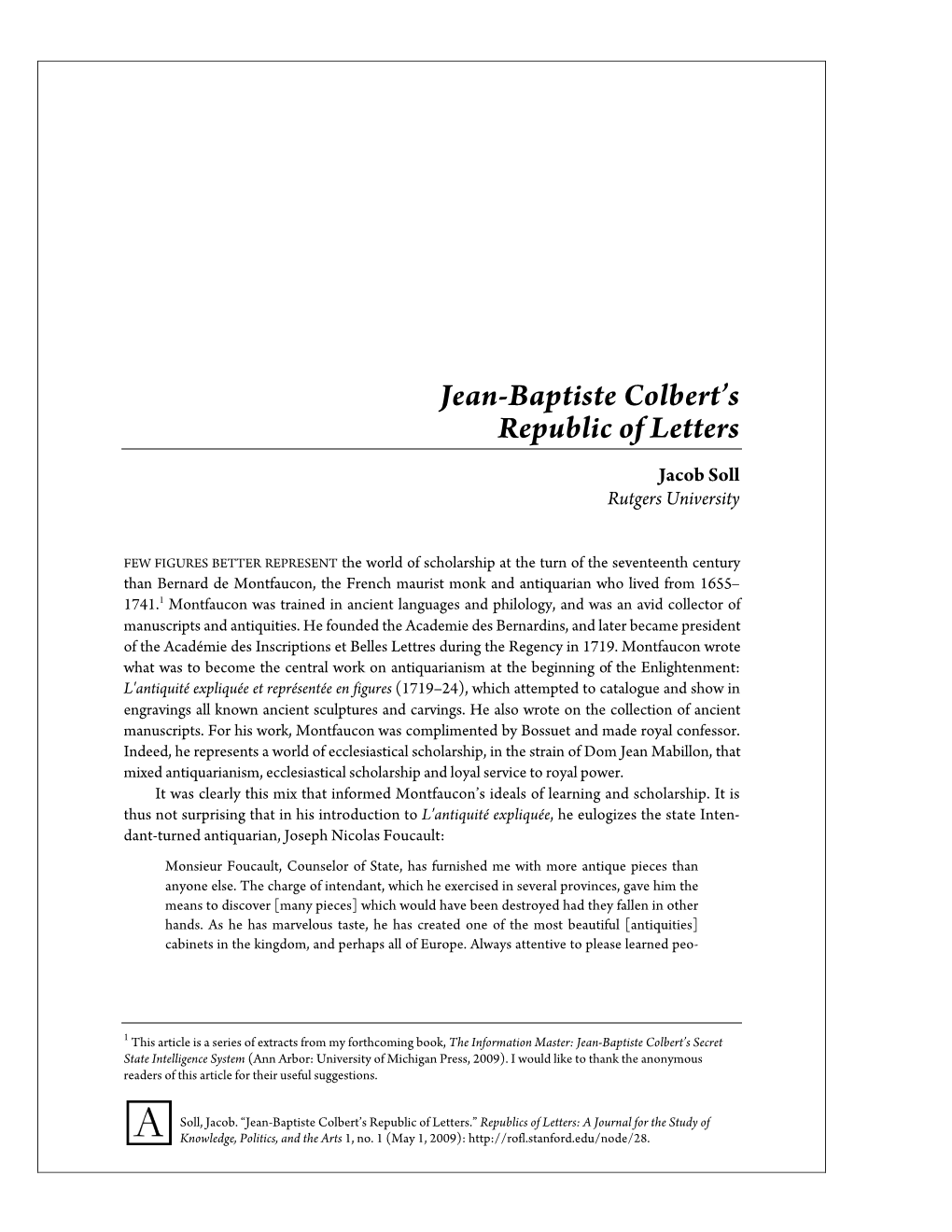 Jean-Baptiste Colbert's Republic of Letters 3