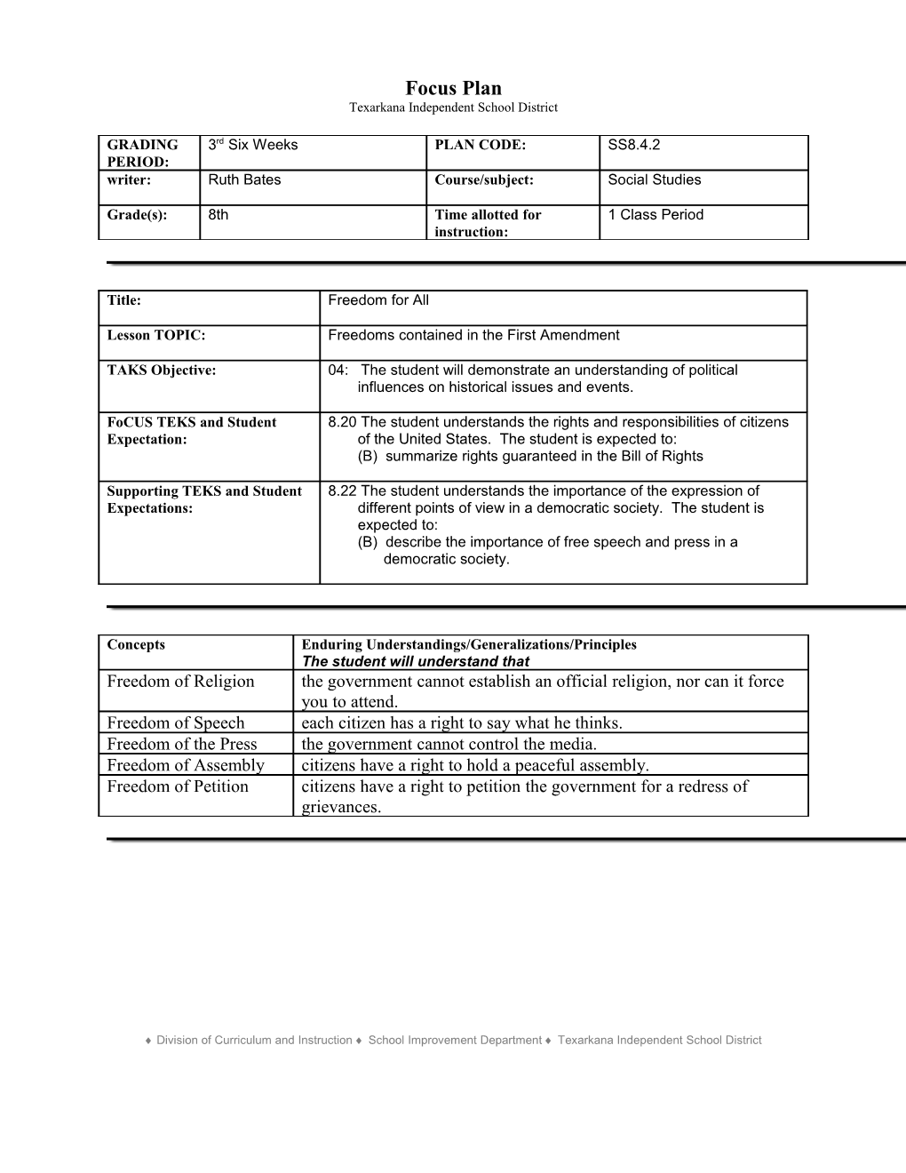 TEKS Lesson Plan/Unit Plan s8