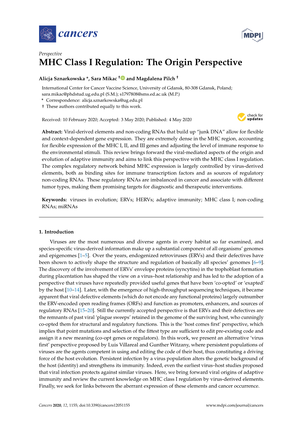 MHC Class I Regulation: the Origin Perspective