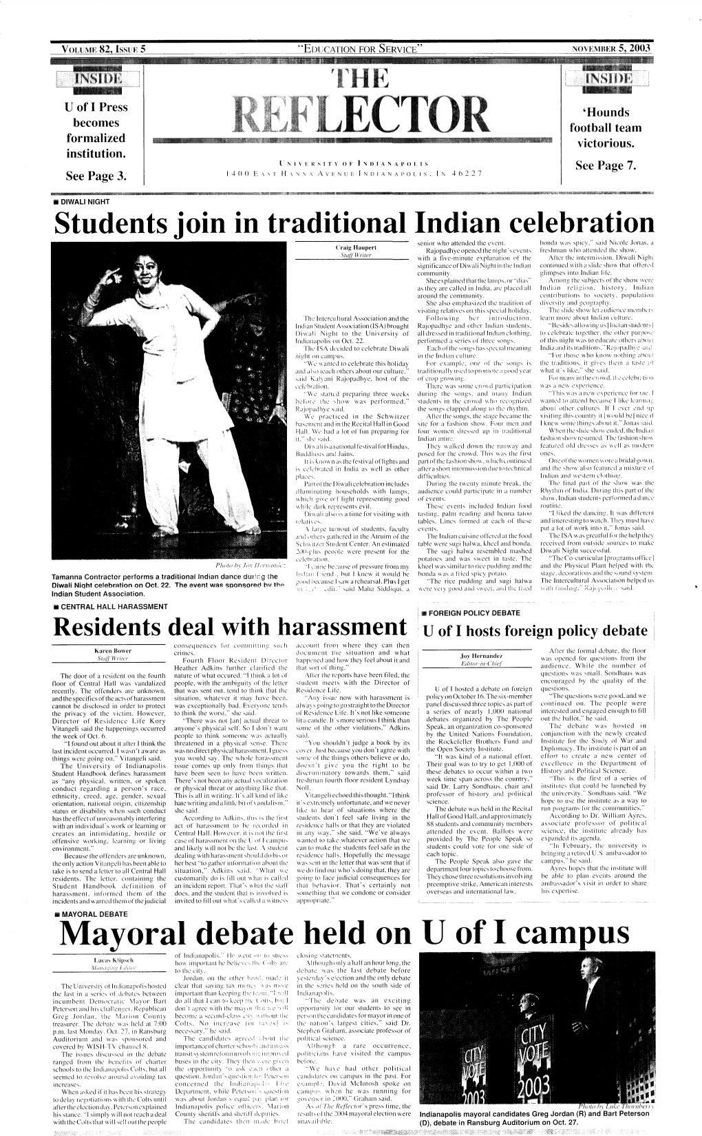 The Reflector Opinion November5,2003