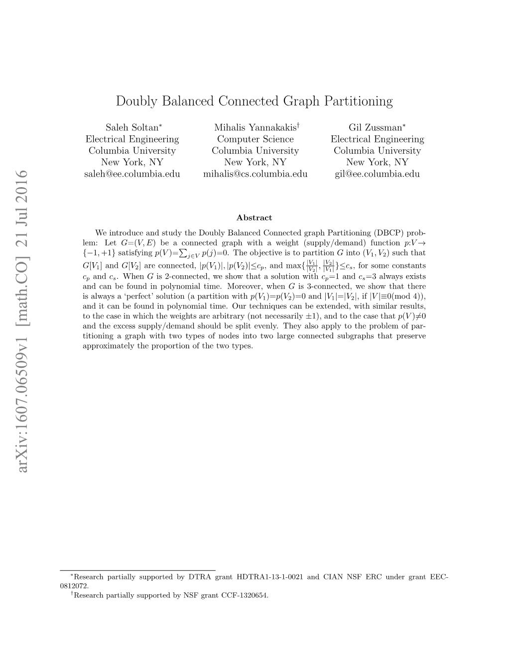 Doubly Balanced Connected Graph Partitioning