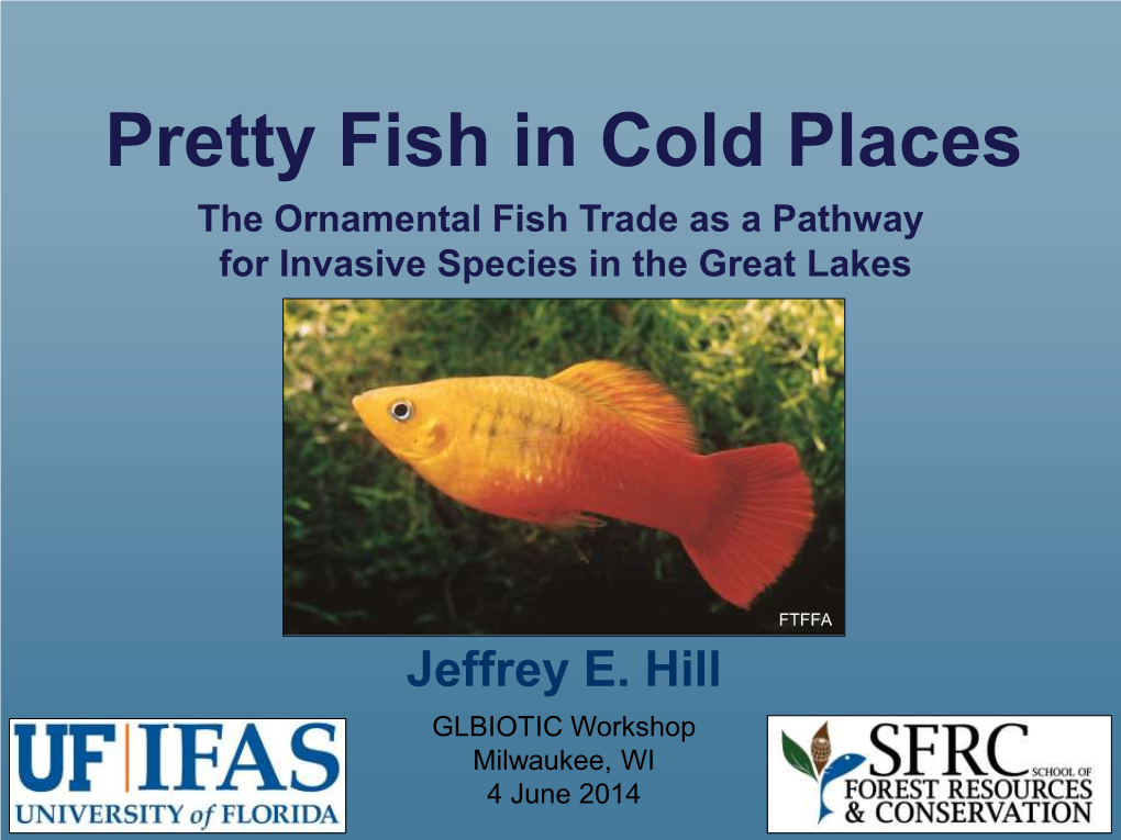 The Ornamental Fish Trade As a Pathway for Invasive Species in the Great Lakes
