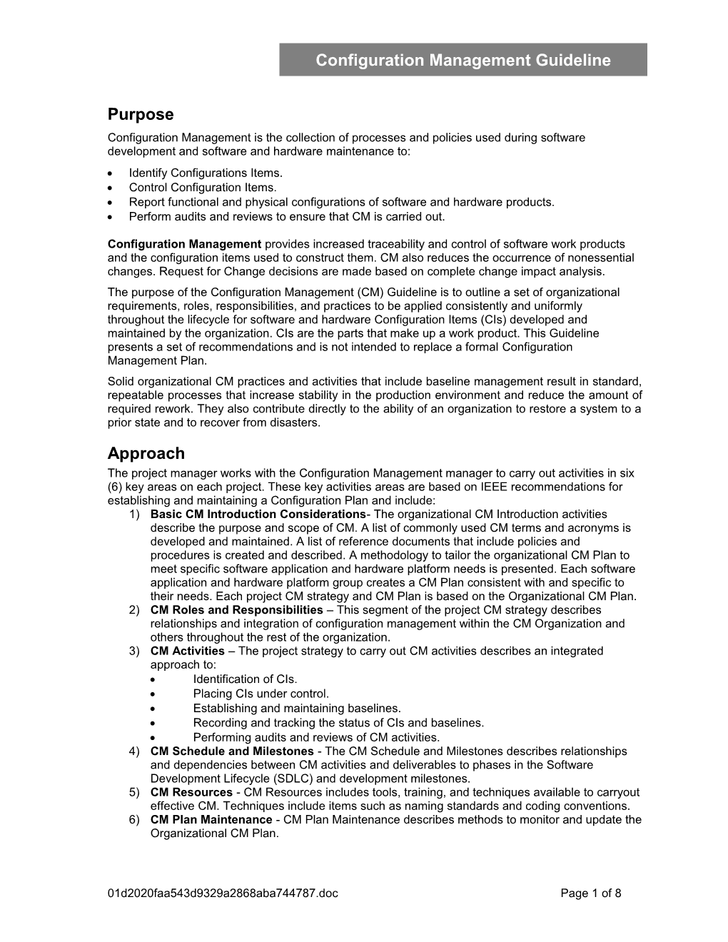 Configuration Mangement Guideline