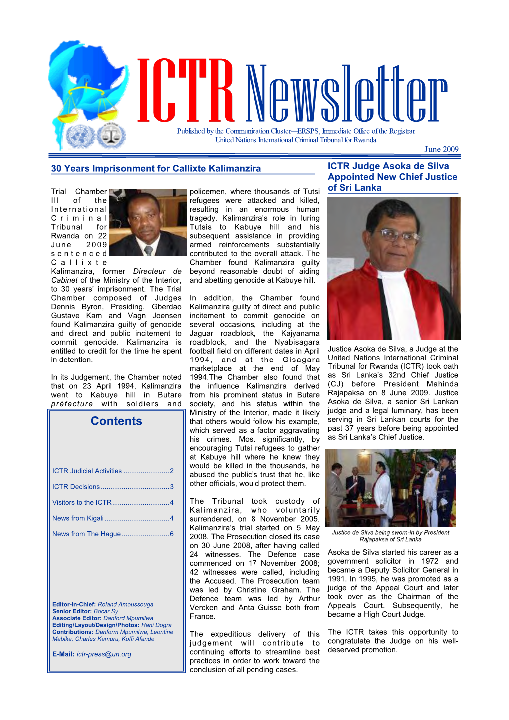 ICTR Newsletter June 2009