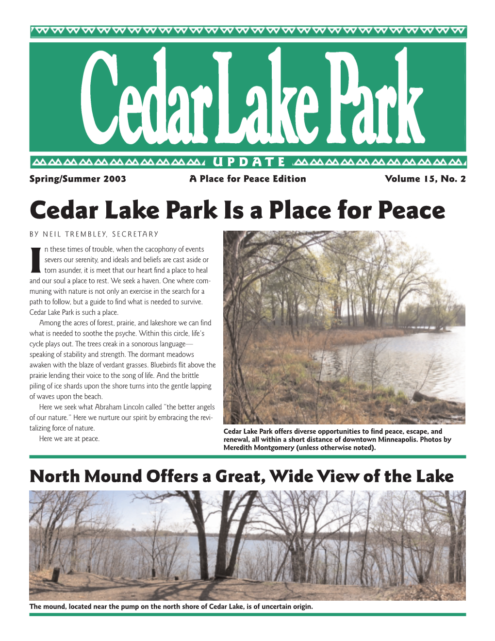 Cedar Lake Park Is a Place for Peace