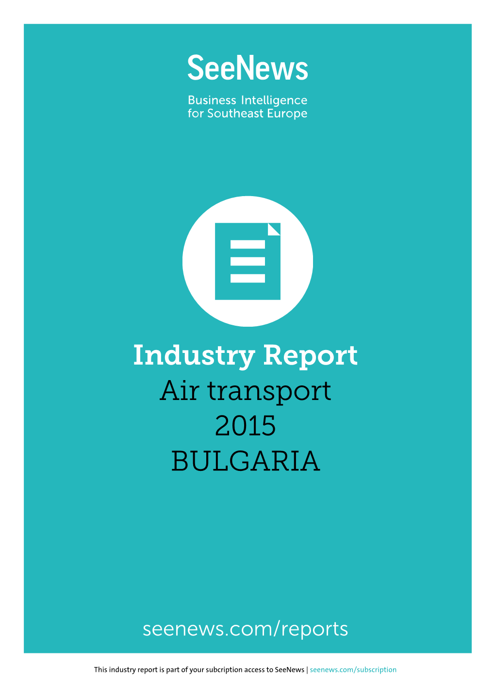 Industry Report Air Transport 2015 BULGARIA