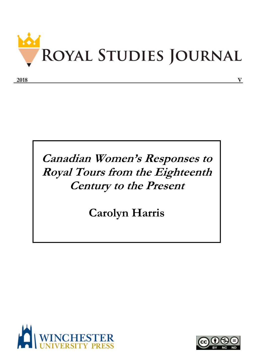 Canadian Women's Responses to Royal Tours from the Eighteenth