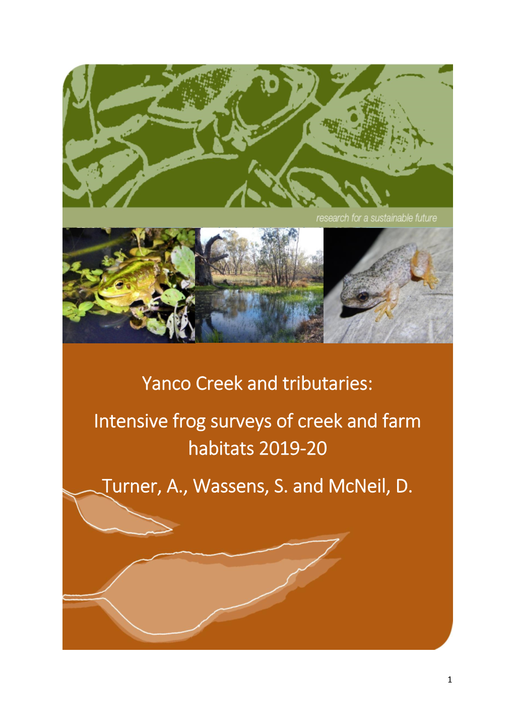 Yanco Creek and Tributaries: Intensive Frog Surveys of Creek and Farm Habitats 2019-20 Turner, A., Wassens, S