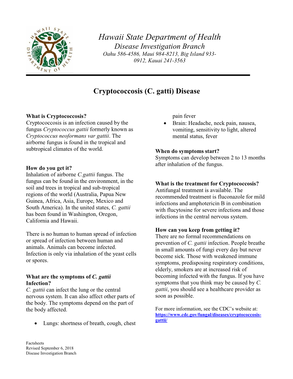Cryptococcosis Factsheet