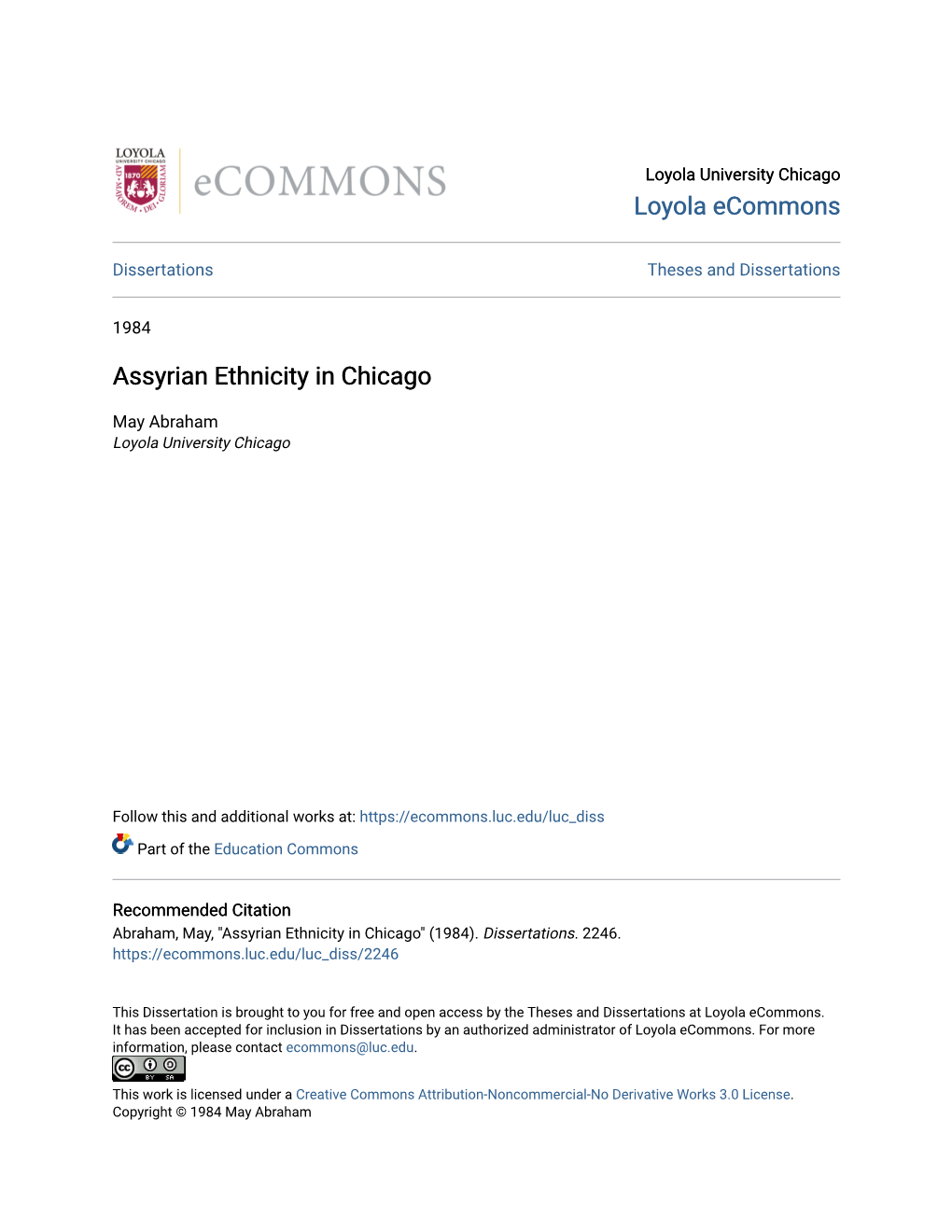 Assyrian Ethnicity in Chicago