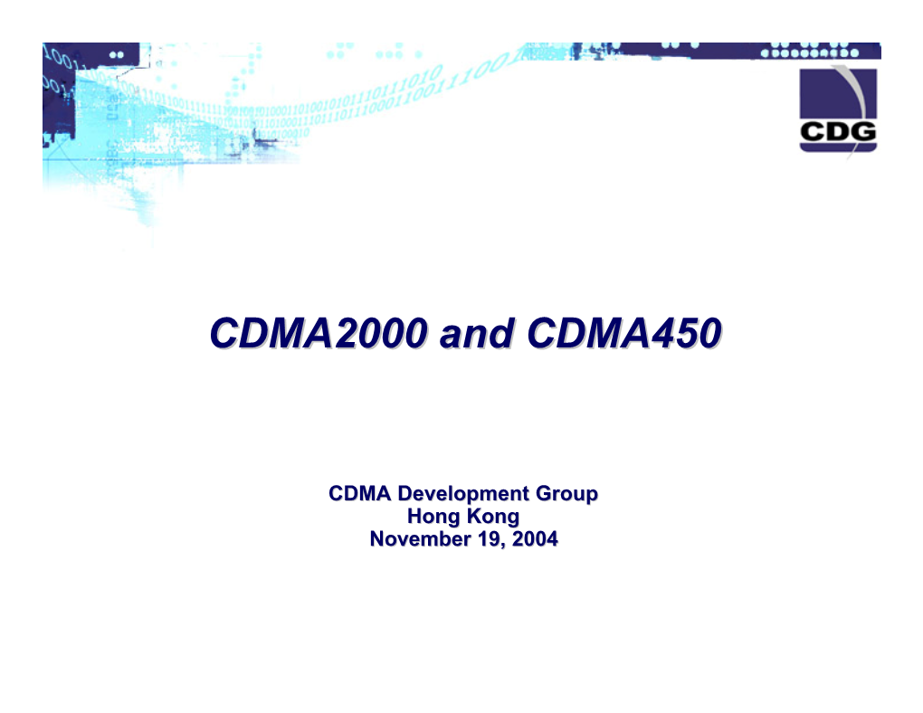 CDMA2000 and CDMA450