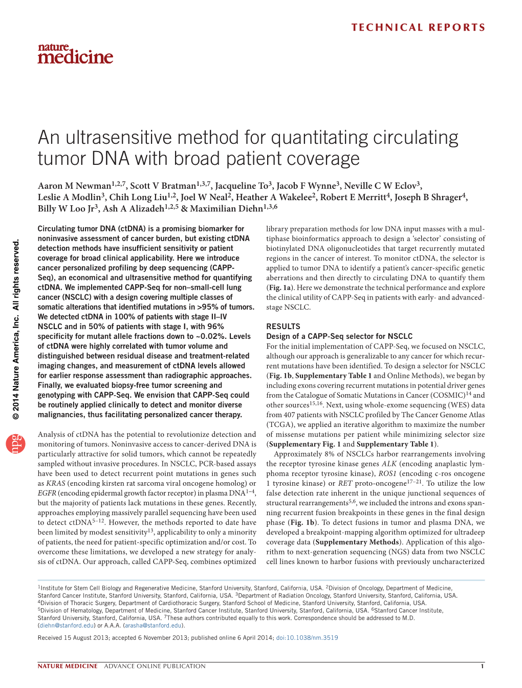 4.An Ultrasensitive Method for Quantitating Circulating Tumor DNA