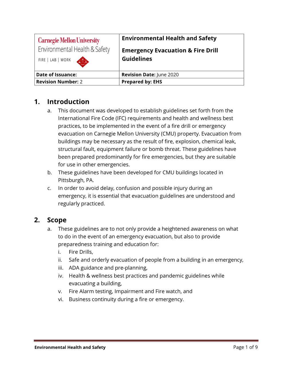 Emergency Evacuation and Fire Drill Guidelines