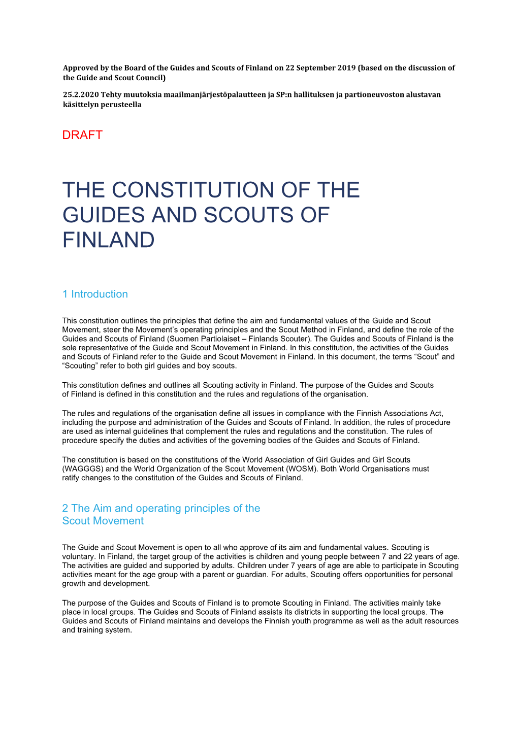 The Constitution of the Guides and Scouts of Finland