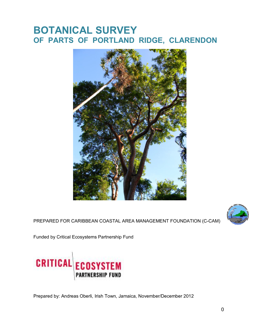 Botanical Survey of Parts of Portland Ridge, Clarendon