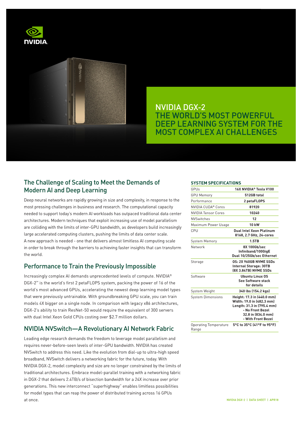 NVIDIA DGX-2 Datasheet