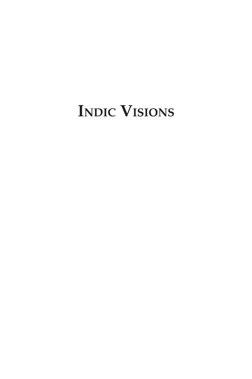 Indic Visions Is V