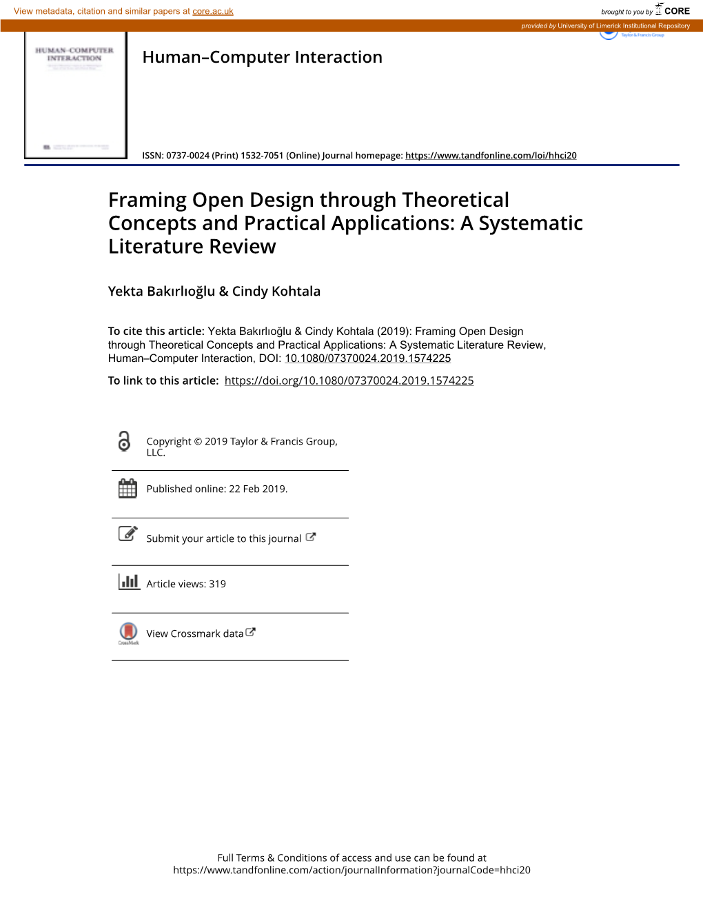 Framing Open Design Through Theoretical Concepts and Practical Applications: a Systematic Literature Review