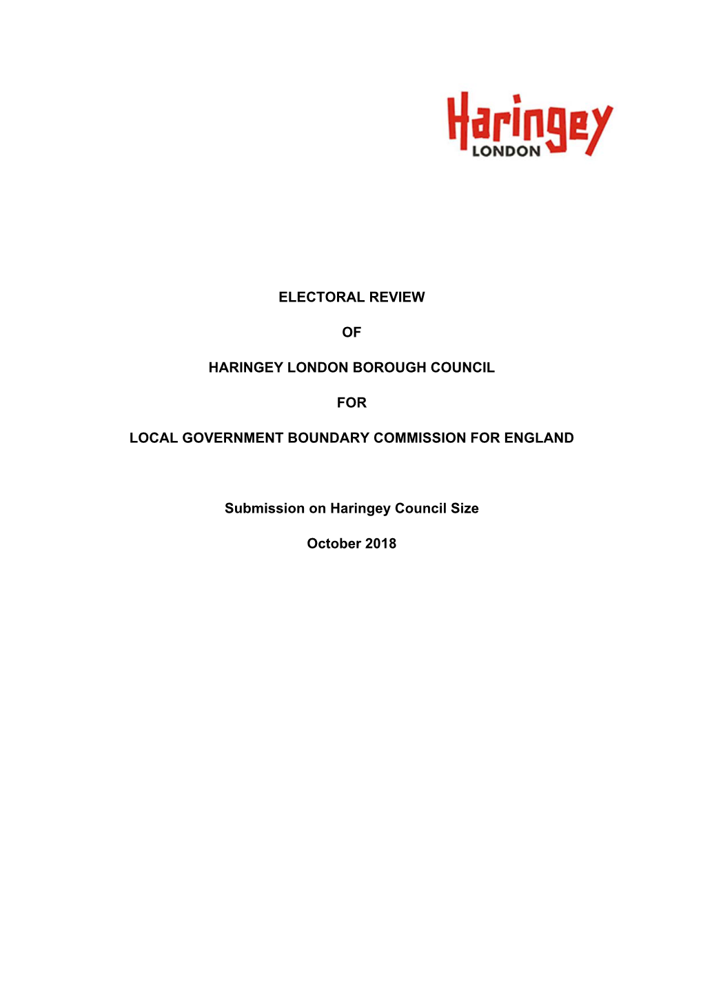 Electoral Review of Haringey London Borough Council