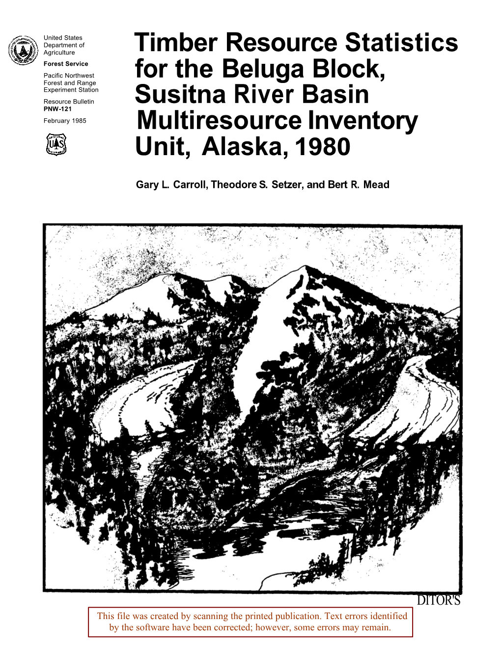 Timber Resource Statistics for the Beluga Block, Susitna River Basin Multiresource Inventory Unit, Alaska, 1980
