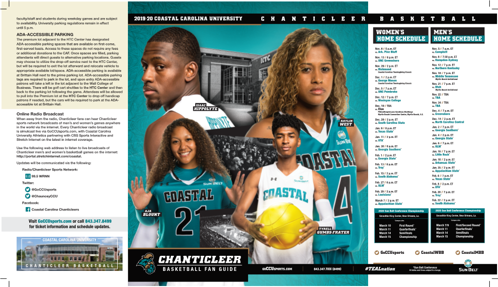 CHANTICLEER BASKETBALL to Availability