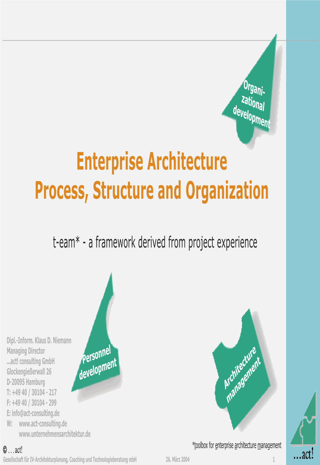 Enterprise Architecture Process, Structure and Organization