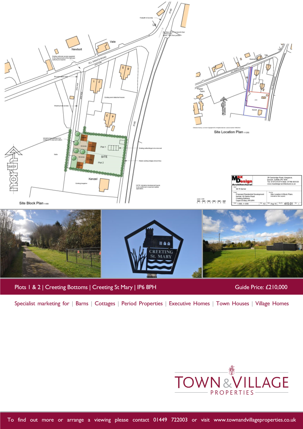 Plots 1 & 2 | Creeting Bottoms | Creeting St Mary | IP6 8PH Guide Price: £210,000