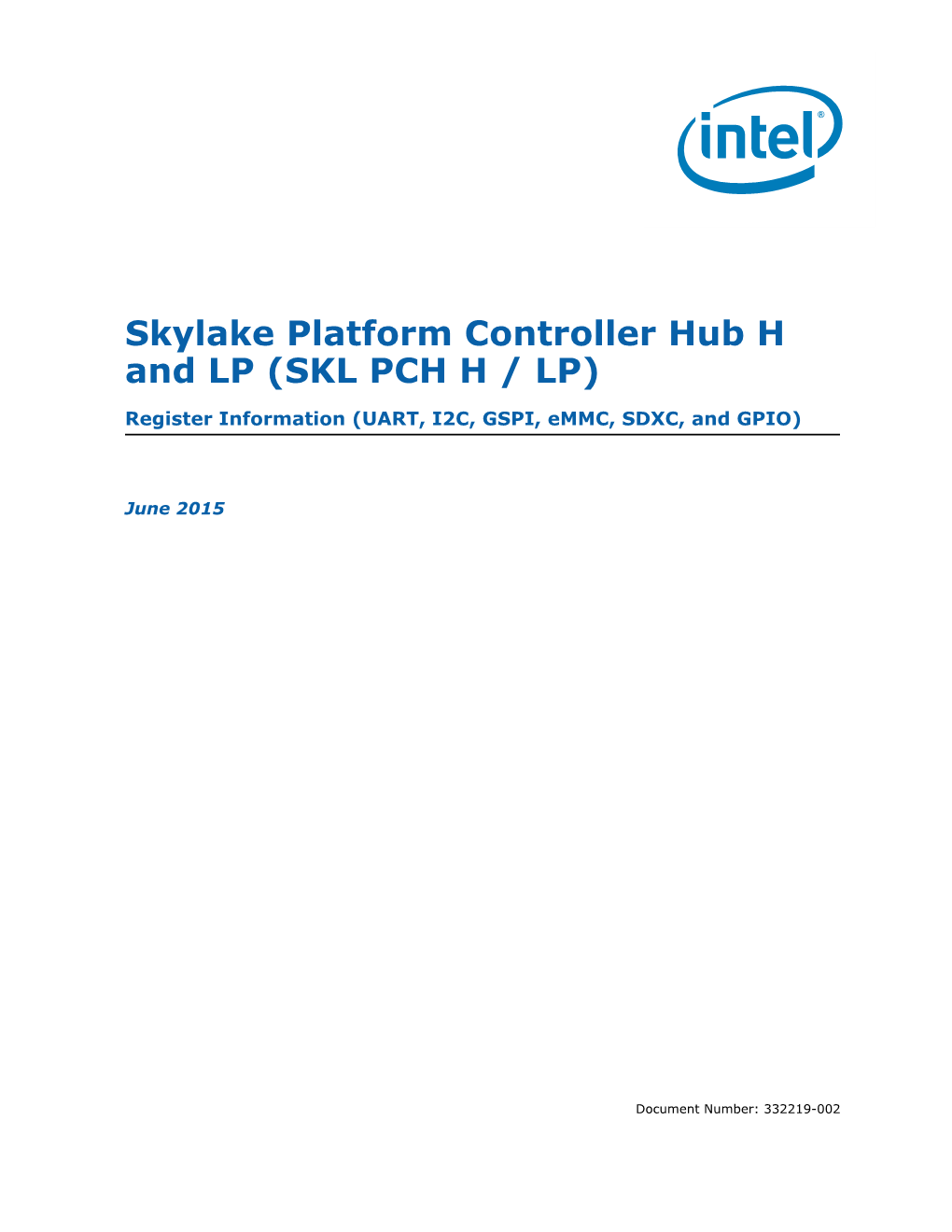 Skylake Platform Controller Hub H and LP (SKL PCH H / LP)