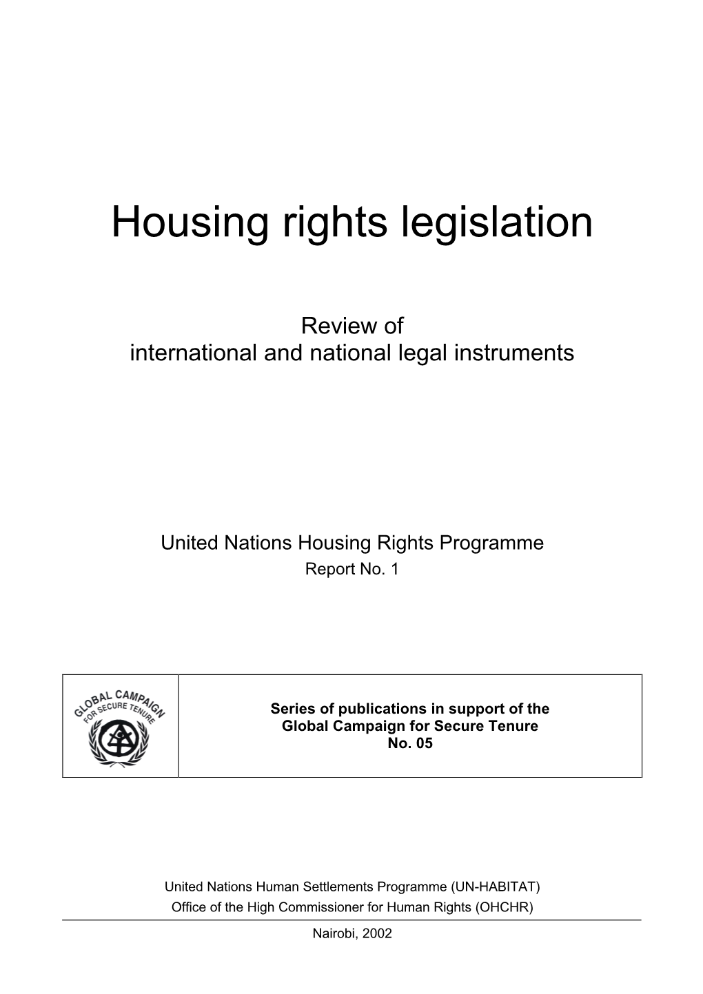 Housing Rights Legislation