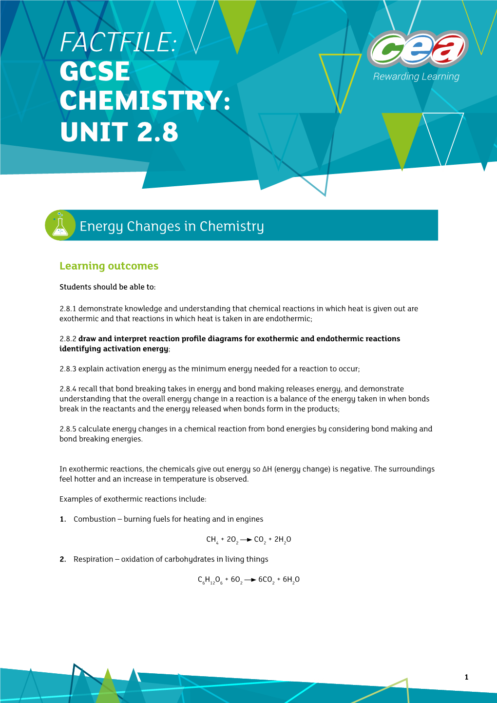 Factfile: Gcse Chemistry: Unit 2.8