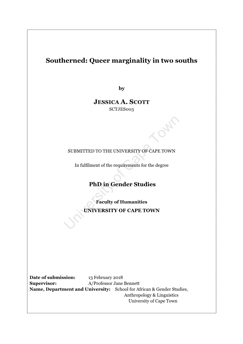 Southerned: Queer Marginality in Two Souths