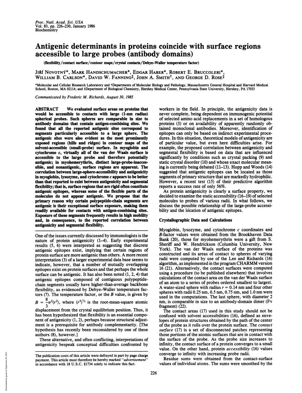 Antigenic Determinants in Proteins Coincide with Surface Regions