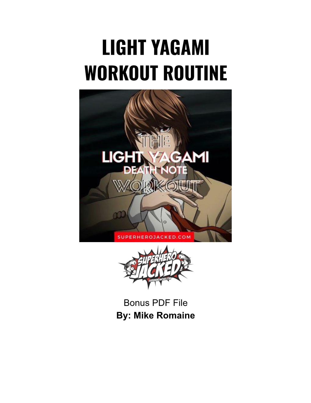 Light Yagami Workout Routine