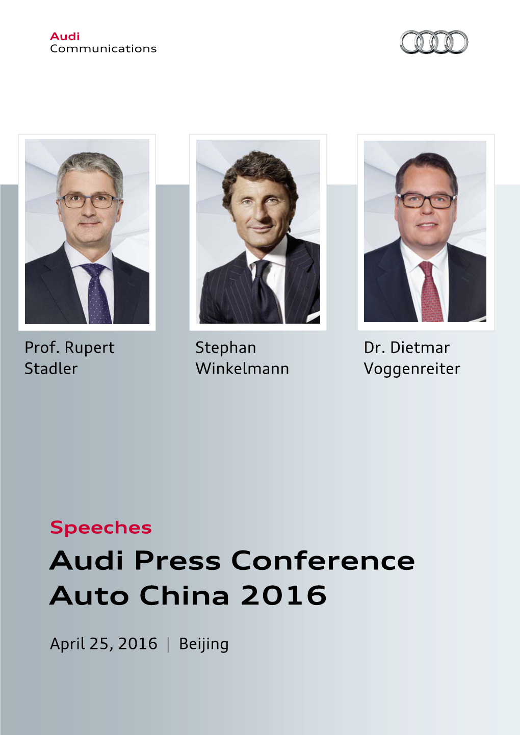 Audi Press Conference Auto China 2016