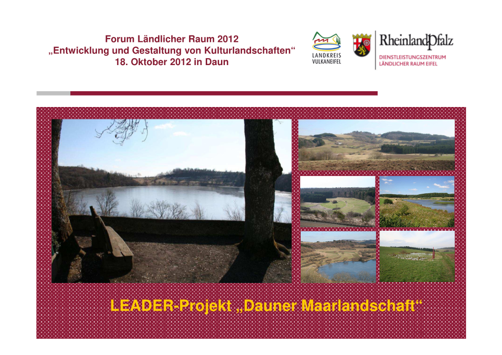LEADER-Projekt "Dauner Maarlandschaft"
