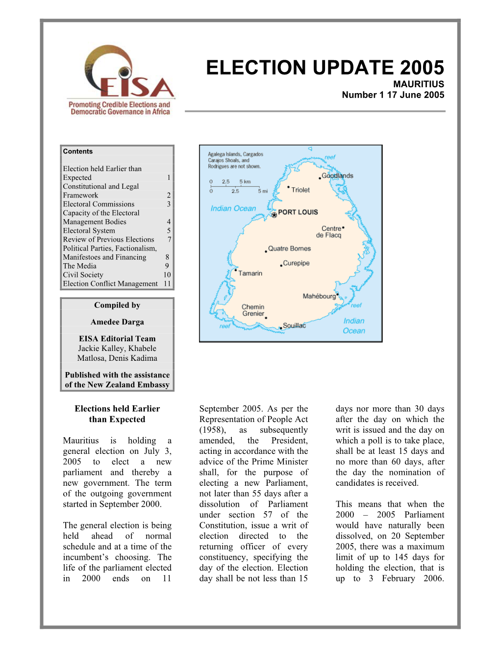 Election Update 2005: Mauritius