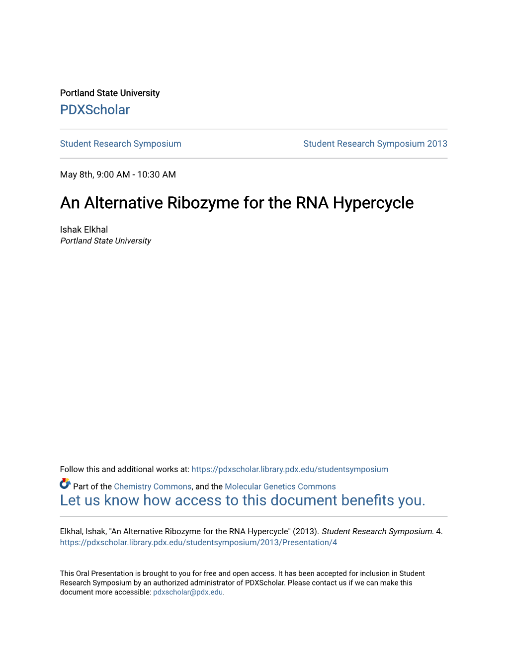 An Alternative Ribozyme for the RNA Hypercycle