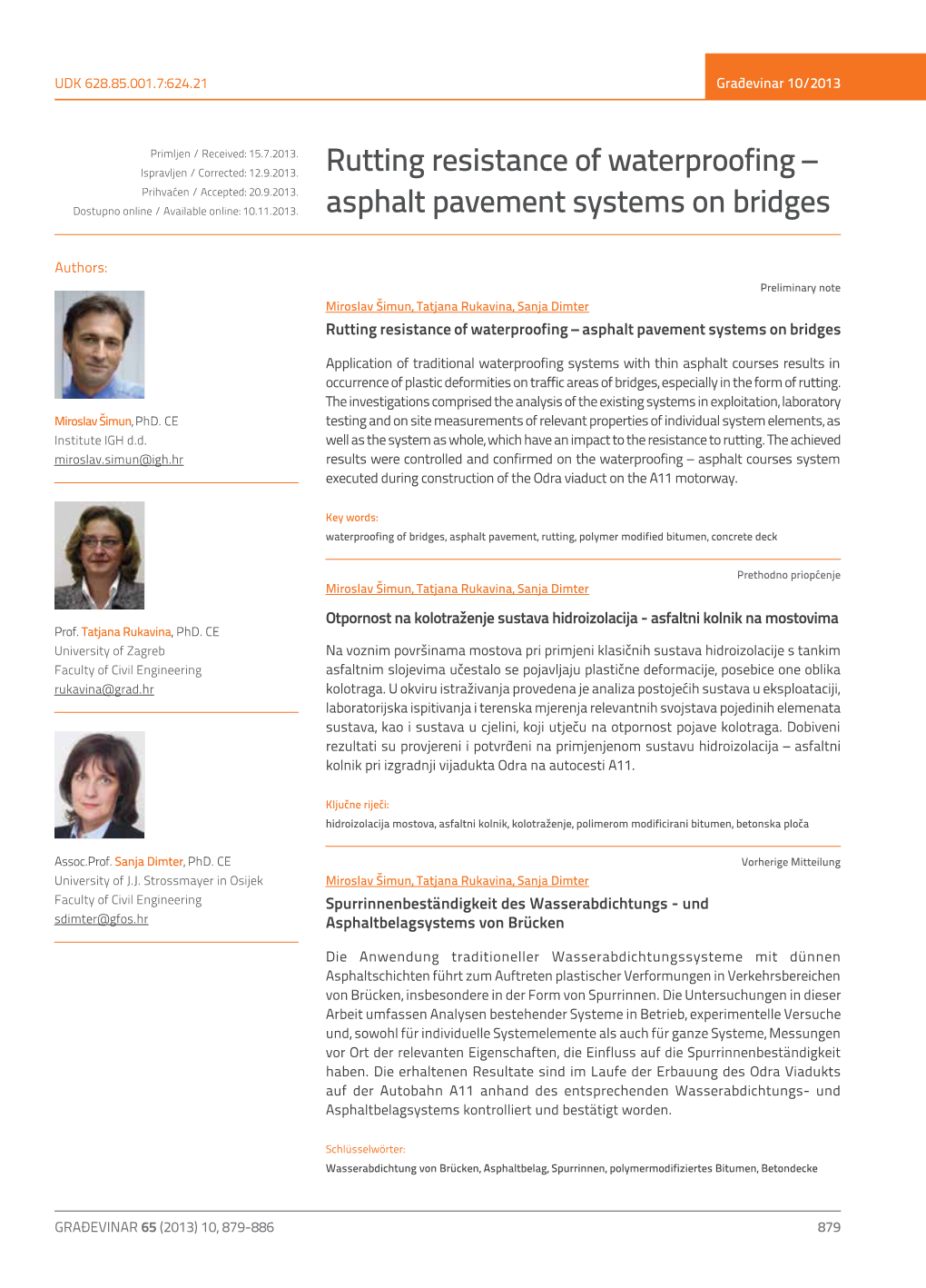 Rutting Resistance of Waterproofing – Asphalt Pavement Systems on Bridges