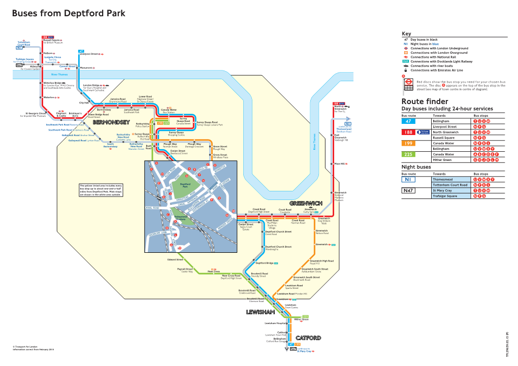 Buses from Deptford Park