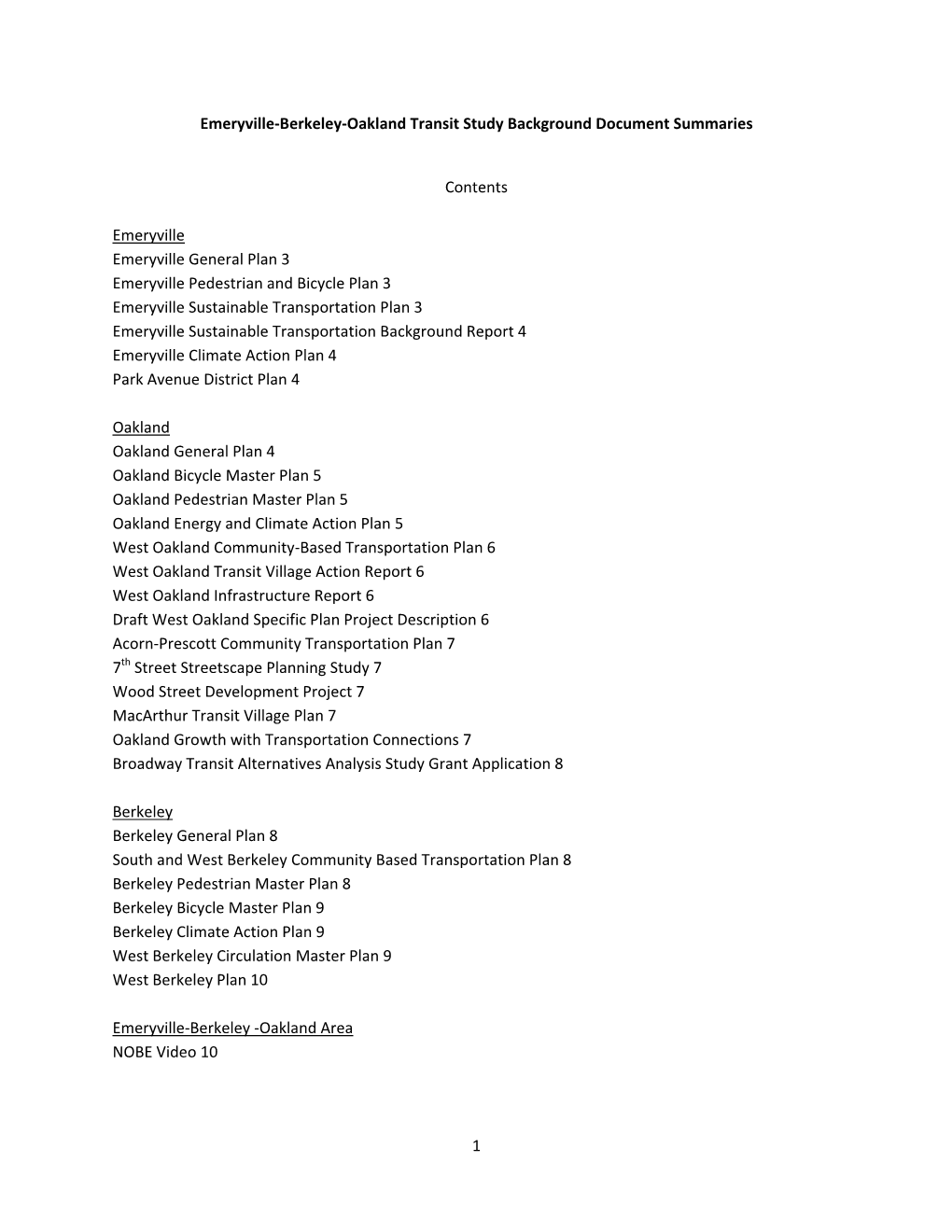 1 Emeryville-Berkeley-Oakland Transit Study Background Document