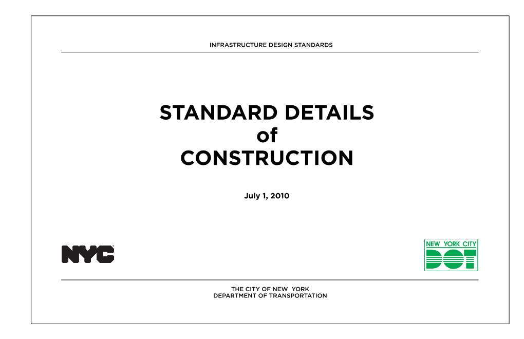 STANDARD DETAILS of CONSTRUCTION