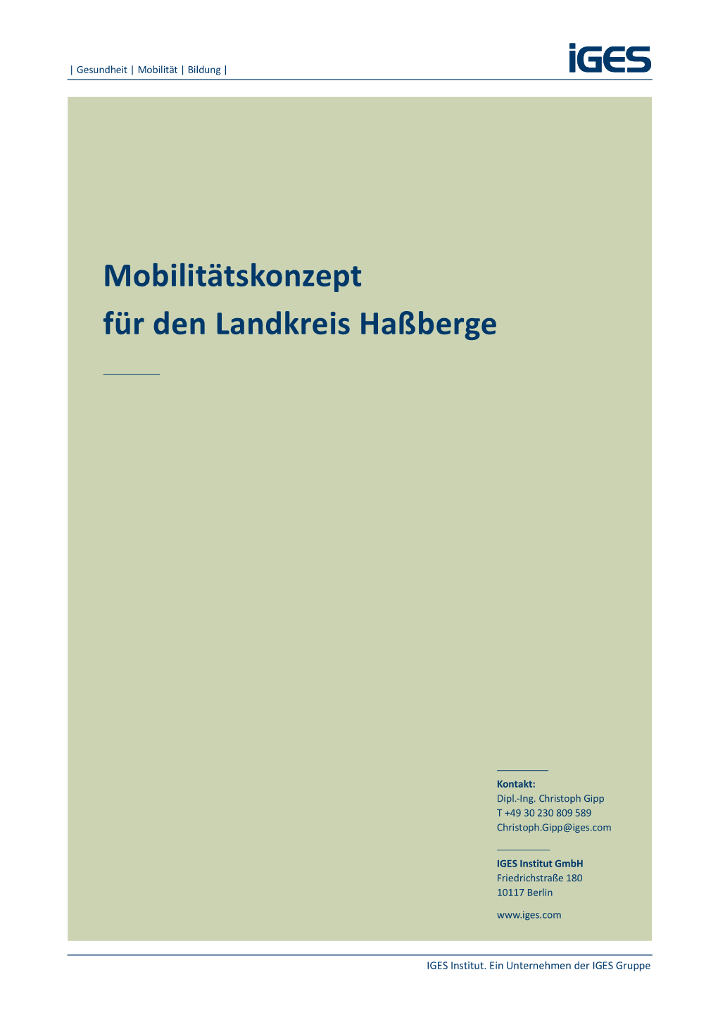 Mobilitätskonzept Für Den Landkreis Haßberge