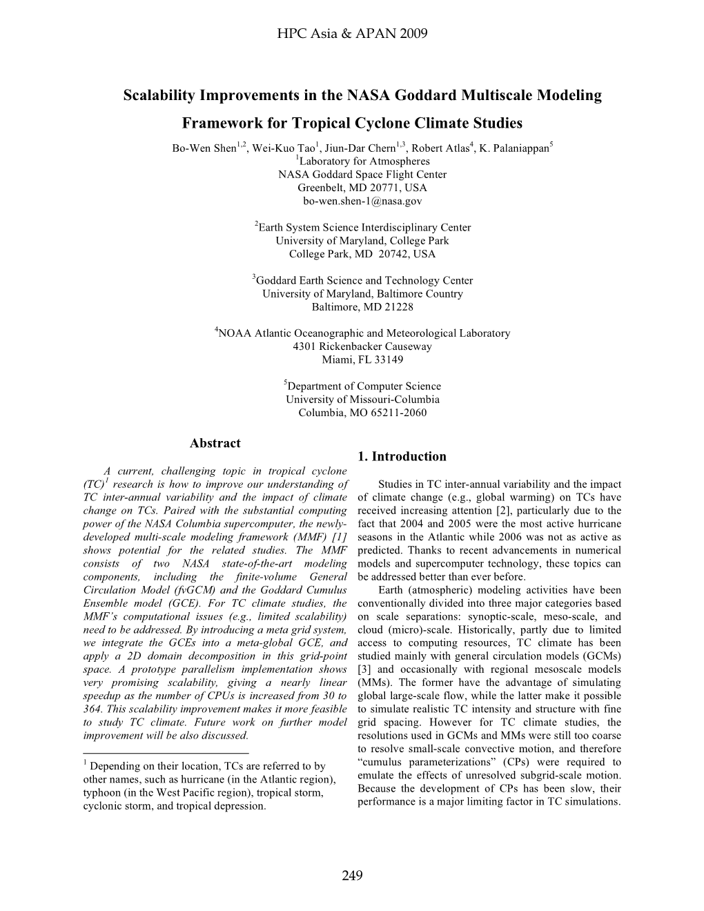 Scalability Improvements in the NASA Goddard Multiscale Modeling Framework for Tropical Cyclone Climate Studies
