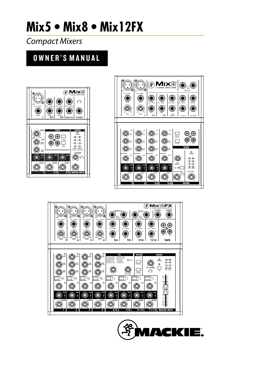 Mix5 • Mix8 • Mix12fx Compact Mixers OWNER’S MANUAL