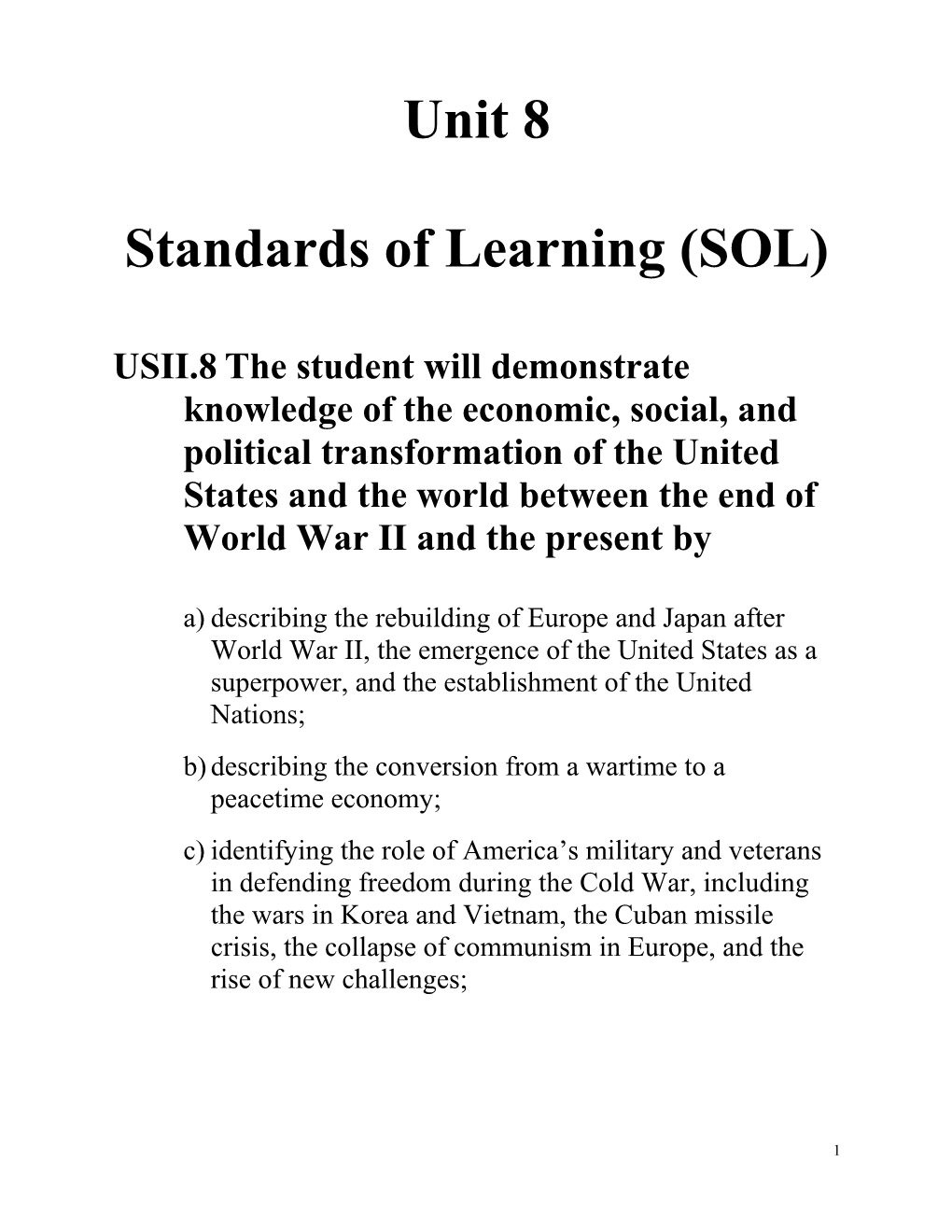 Standards of Learning (SOL)