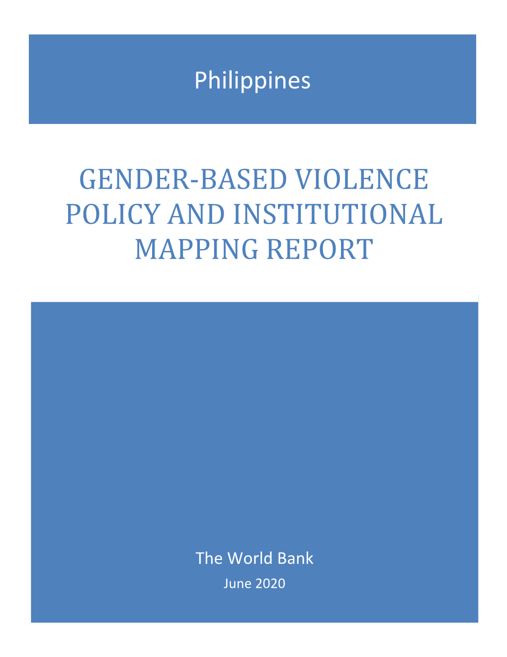 Gender-Based Violence Policy and Institutional Mapping Report