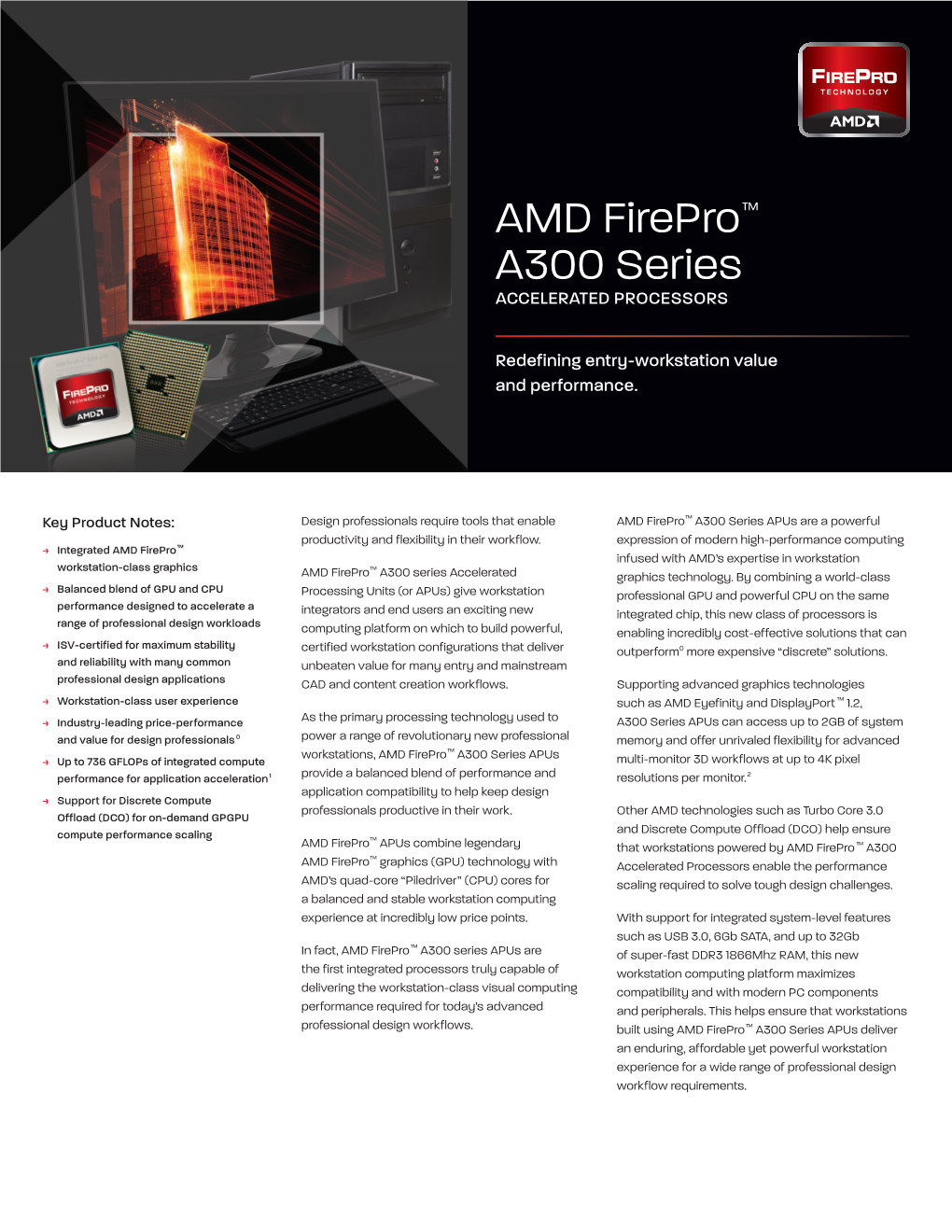 AMD Firepro™ A300 Series ACCELERATED PROCESSORS