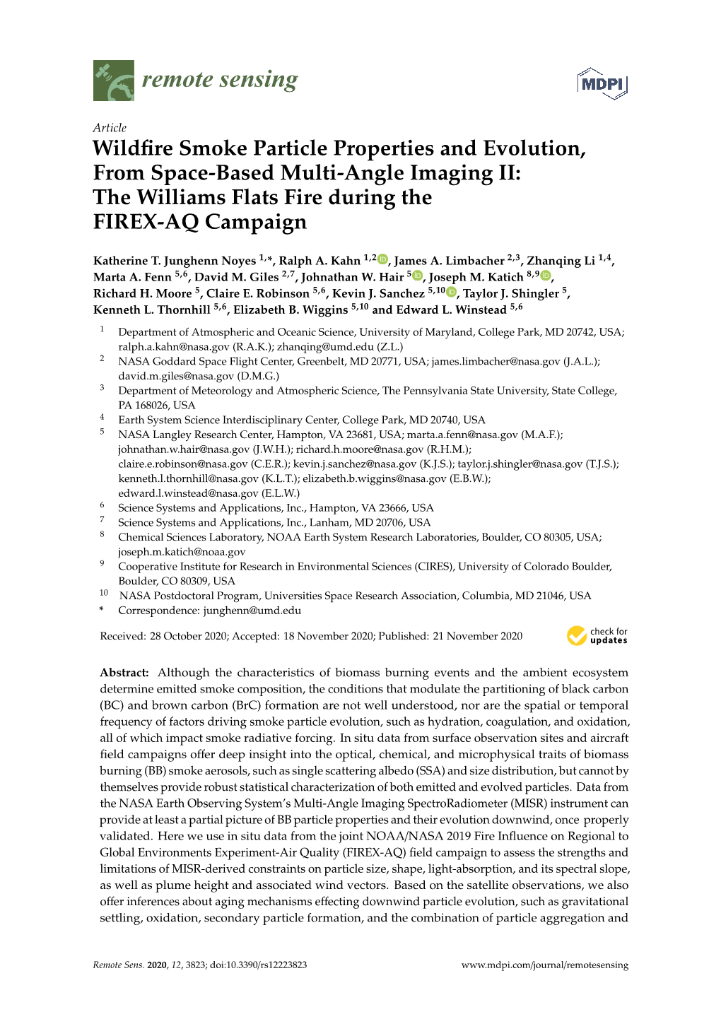 Wildfire Smoke Particle Properties and Evolution, from Space