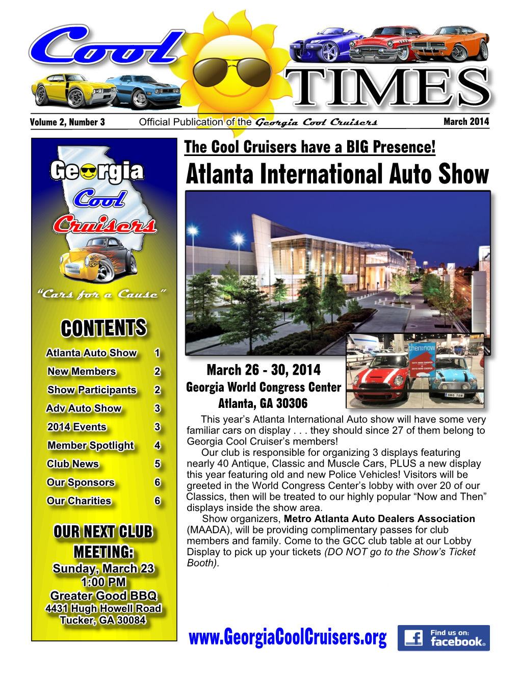 March 2014 the Cool Cruisers Have a BIG Presence! Atlanta International Auto Show